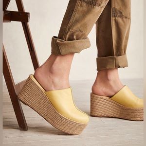 Paloma Barcelo Ruby Yellow Platform Wedges - Sz 10/40/NEW